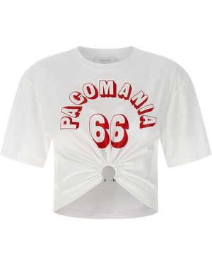 Rabanne Bedrucktes Piercing-T-Shirt von - Weiß