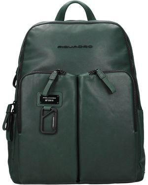 Piquadro Herrens Rucksäcke und Gürteltaschen aus grünem/flaschengrünem Leder