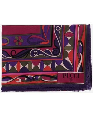 PUCCI Printed Silk Scarf - Purple