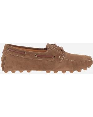 Tod's Suede Gommino Bubble Loafers - Brown