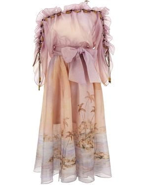 Zimmermann Kleid "Dawning Ruffle Maxi" - Pink