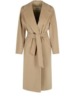 Max Mara 'Madame' Virgin Wool And 'Ecru' Cashmere Coat - Natural