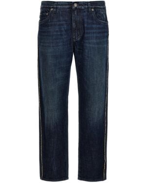 Dolce & Gabbana Felided Stitching Jeans - Blauw