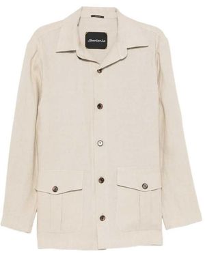 Sartorio Napoli Button Up Jacket With Flap Pockets - White