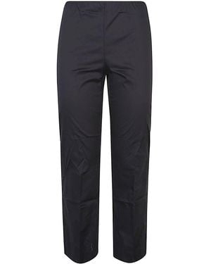 Liviana Conti Cotton Blend Cropped Flared Trousers - Blue