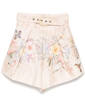 Zimmermann 'Illuminate' Tuck Shorts - Natural
