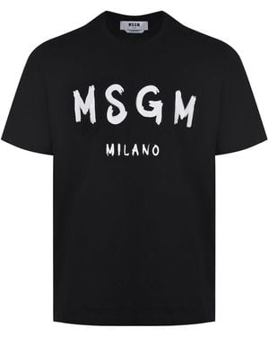 MSGM T Shirt Made Of Cotton - Black