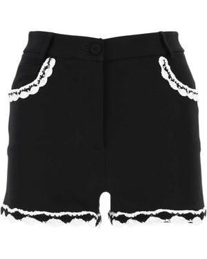 Moschino Stretch Crepe Shorts - Black