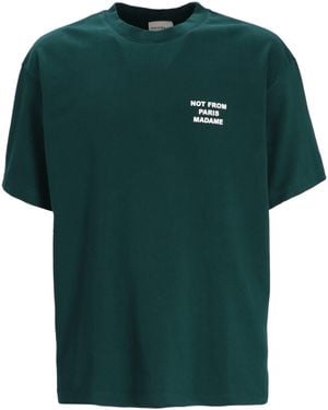 Drole de Monsieur Slogan Cotton T Shirt - Green