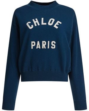 Chloé Cotton Sweatshirt - Blue