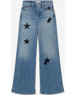 RE/DONE Stretch Cotton Blend Wide-Leg Jeans - Blau