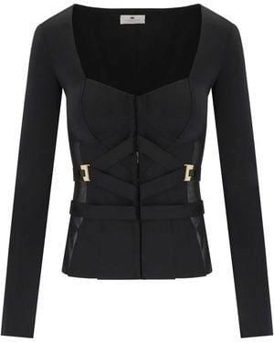 Elisabetta Franchi Bustier Jacket - Black
