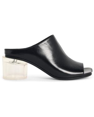 MM6 by Maison Margiela 'Anatomic' Lear Mules - Black