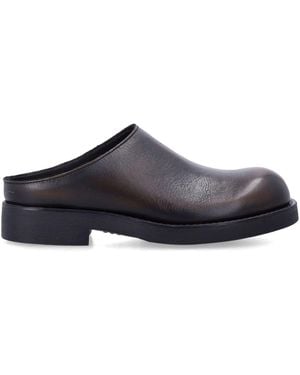 MM6 by Maison Margiela Minimalist Slip-On Slippers With Rounded Toe And Matte Finish - Blue