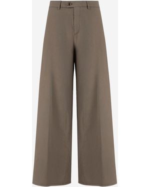 Berwich Pantaloni Di Seta - Marrone