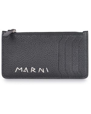 Marni Brieftasche aus Leder. - Grau