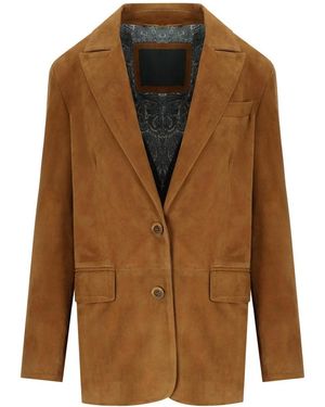 Myskin Camel Single Breasted Blazer - Brown