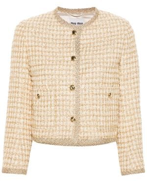 Miu Miu Chèque lame veste - Neutre