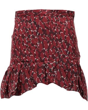 Saint Laurent Jupe Mousseline Fauve Abstrait - Rood