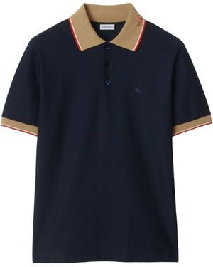 Burberry Blue Cotton Polo - Blauw