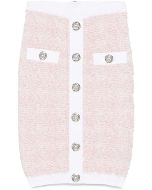Balmain Tweed Pencil Skirt - Pink