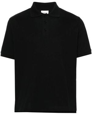 Saint Laurent Cassandre besticktes Piqué-Poloshirt - Schwarz