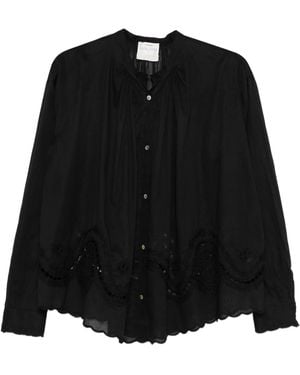 forte_forte "Memoires D'Enfance"Embroidery Bohemian Shirt - Black
