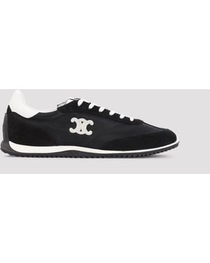 Celine Low Lace-Up Sneaker With Signature Motif - Black