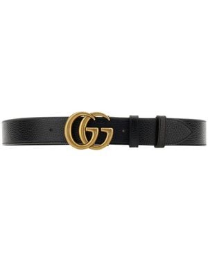 Gucci Reversible Belt With Double G Buckle - White