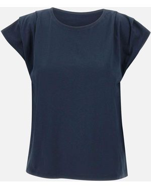 Woolrich Falten Baumwoll-T-Shirt - Blau