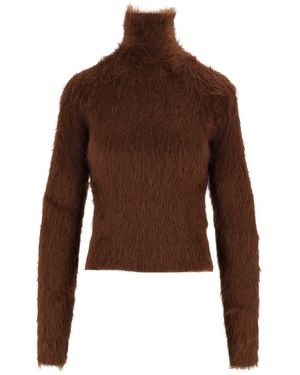 Dondup Deep Dolcevita Textured Long-Sleeved Turtleneck - Brown