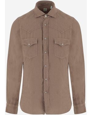 Finamore 1925 Linen Shirt - Brown