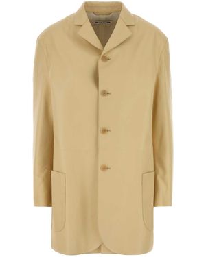 Jil Sander Cream Leather Blazer - Natural