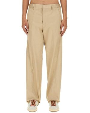 Lanvin Relaxed Fit Twisted Chino Pants - Natural