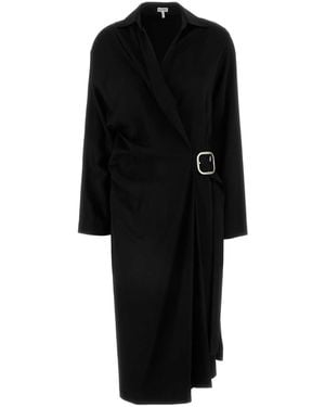 【送料&関税込】Loewe White Stretch Crepe Flamenco Dress LOEWE Flamenco knotted leather-trimmed voile halterneck mini