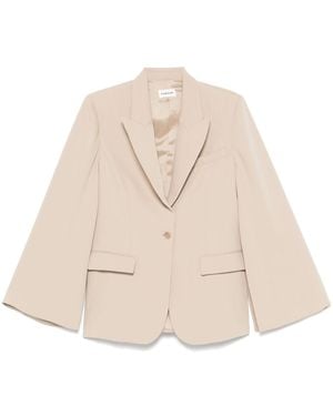 P.A.R.O.S.H. Single-Breasted Blazer Jacket - Natural