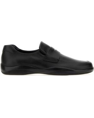 Prada Leather Toblach Loafers - Black