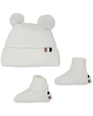 BOSS Hat Set With Slippers - White