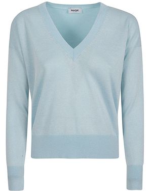 Base London Basis -Baumwollmischung gegen Nackenpullover - Blau