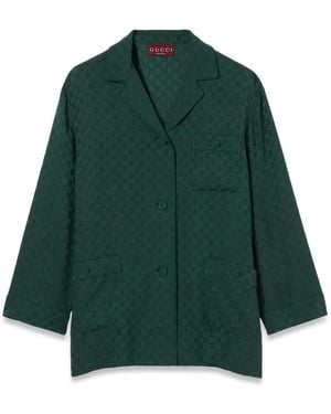 Gucci Jacquard Gg Shirt - Green