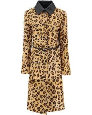 Saks Potts 'Ingwer' Leopardenmotiv Ponyskin Mantel - Metálico