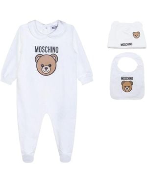 Moschino Bodysuit Hat And Gag Set - White