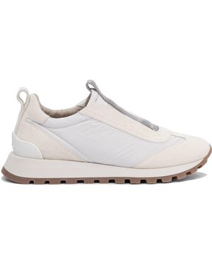 Brunello Cucinelli Sneakers Verfraaid Met Kralen - Wit