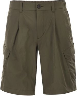 Herno Technical Fabric Cargo Bermuda Shorts - Green