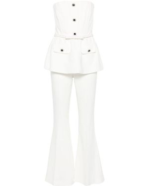 Self-Portrait Krepp-Jumpsuit - Weiß