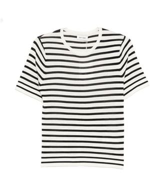 Soft Goat Striped Short Sleeves - Multicolour