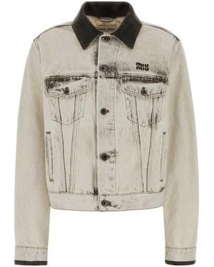 Miu Miu White Denim Jacket - Multicolour