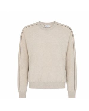 Brunello Cucinelli C Mere And Silk Pullover - White