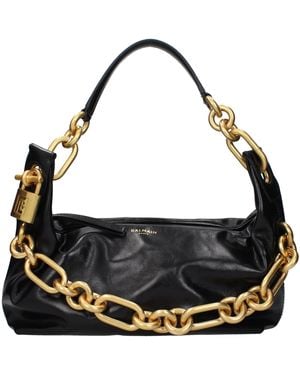 Balmain Shoulder Bags Leather - Black