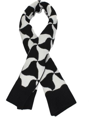 Bottega Veneta Sciarpe Uomo Lana Nero/Bianco - Black